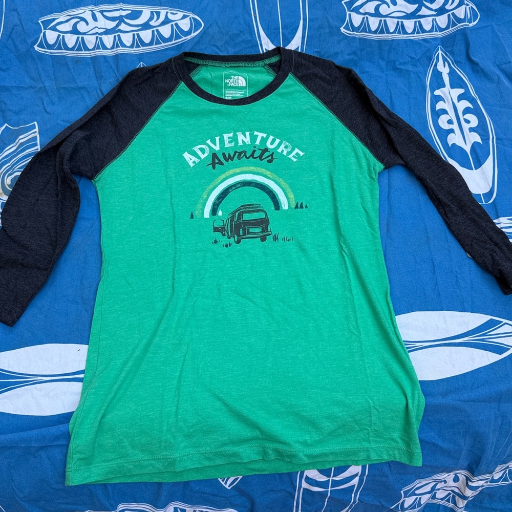 The North Face Green and Black Adventure Tee